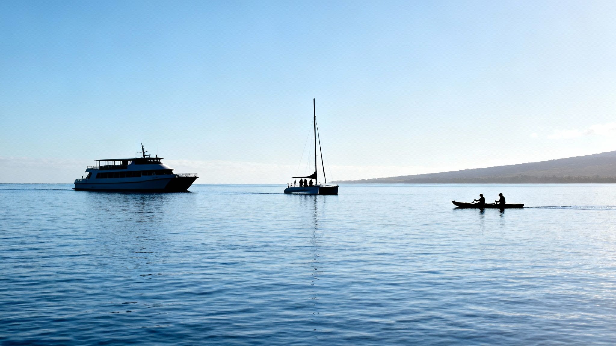 Whale watching vessel near Kona coast
