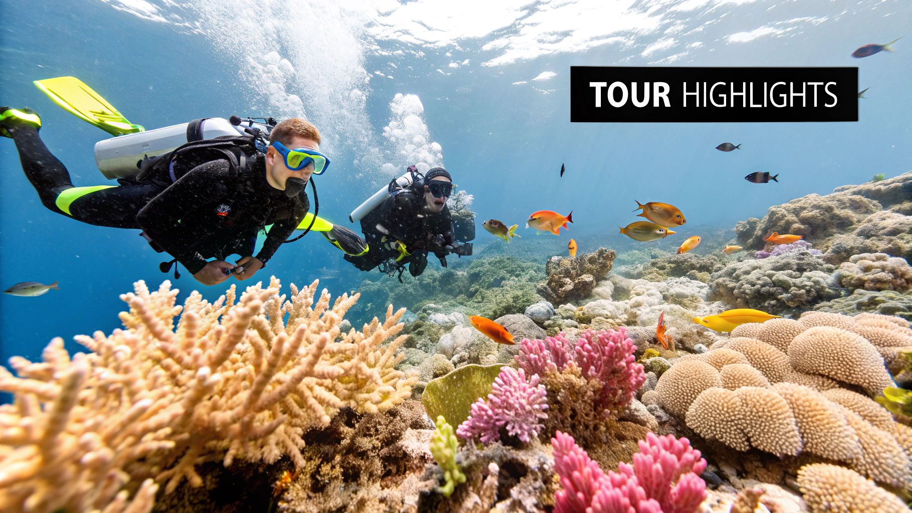 Vibrant coral and fish in Kealakekua Bay