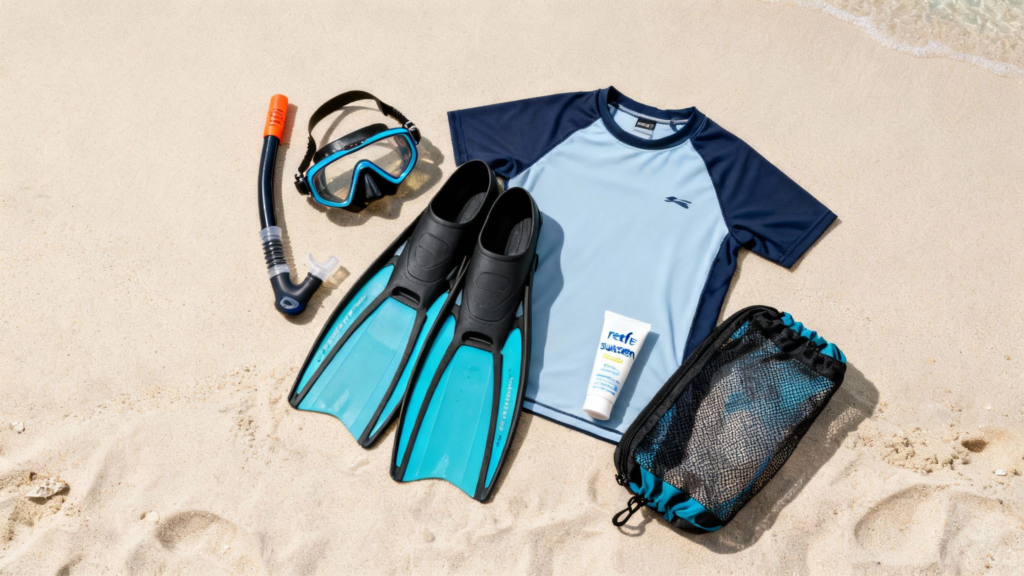 Snorkel Gear laid out on a table