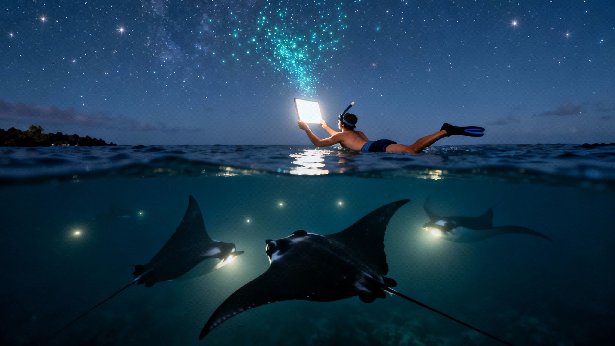 Experience manta ray night snorkel kona: The Ultimate Kona Night Ocean Adventure