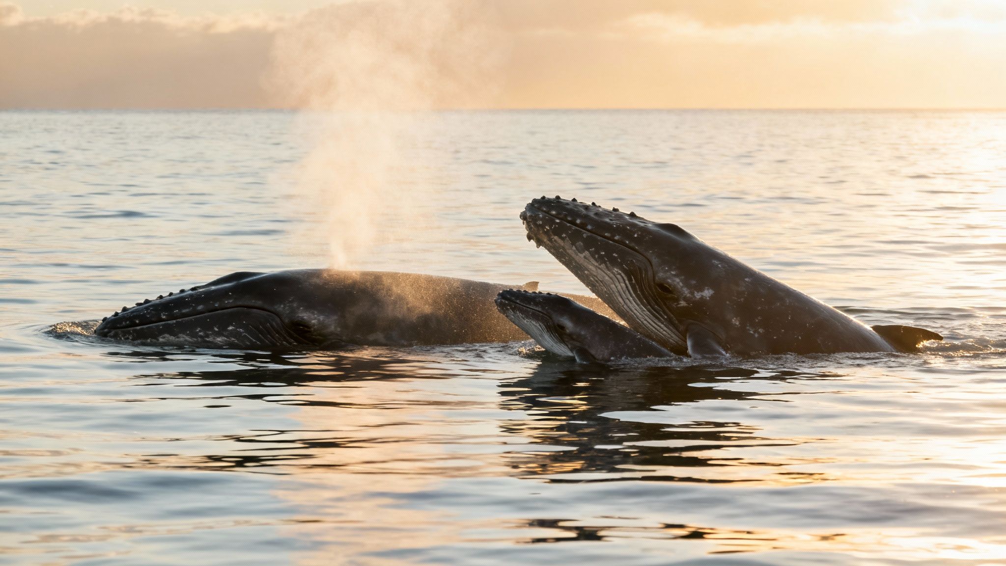 A humpback whale's fluke splashes powerfully in the water off the Big Island.