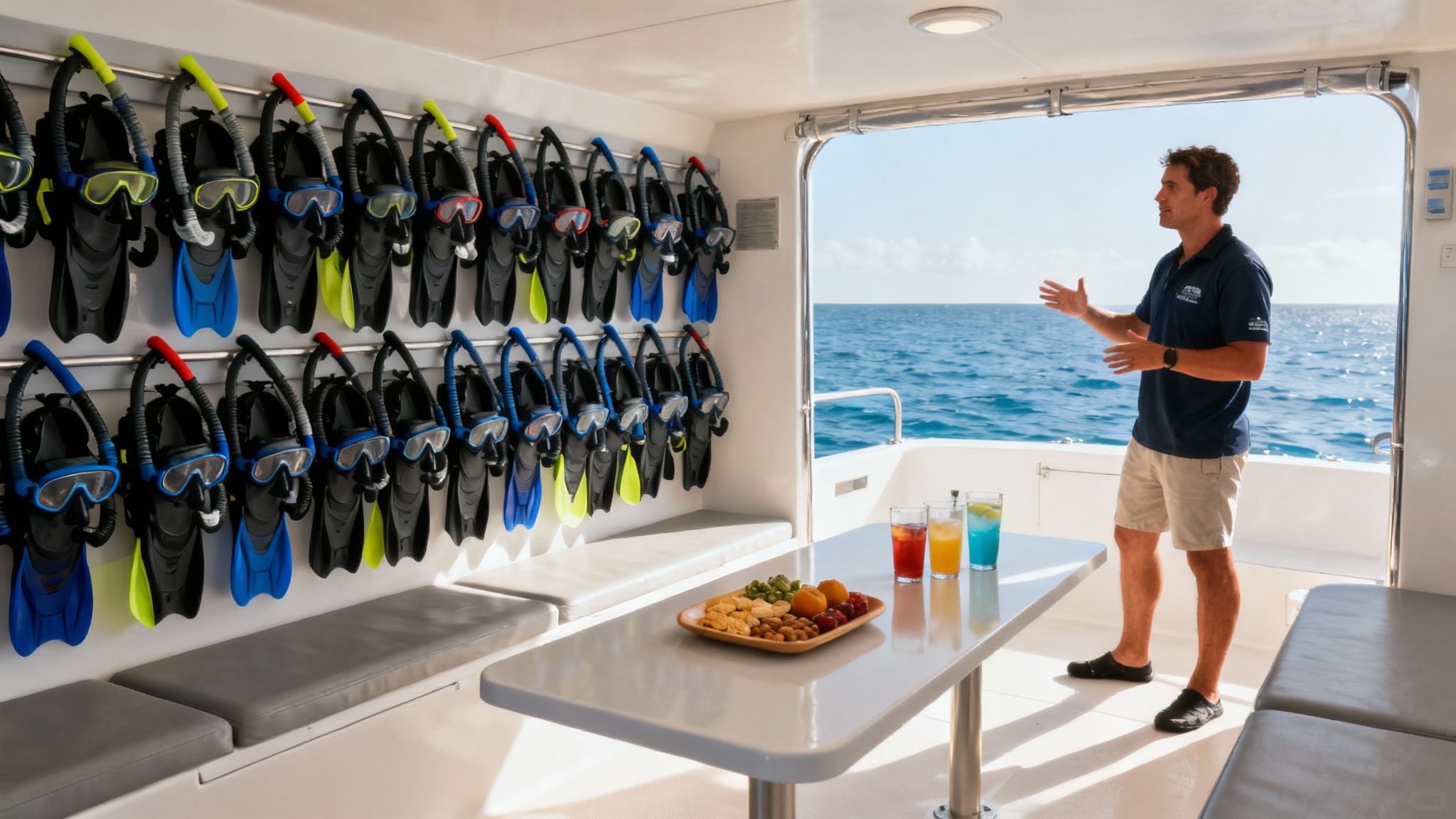 Snorkelers exploring the vibrant reef near the Captain Cook Monument.
