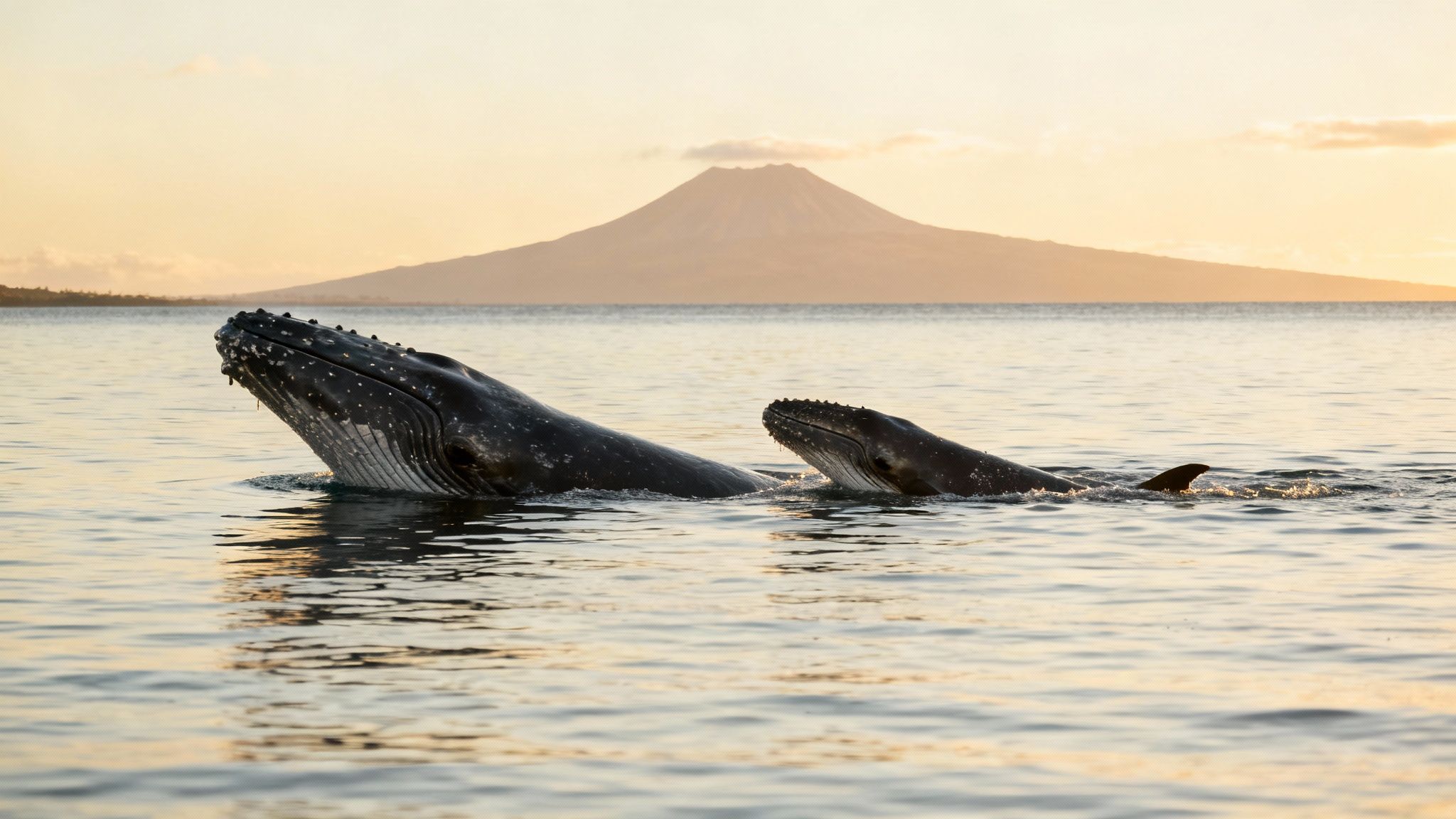 Humpback whale tail emerges from the water near the Big Island.