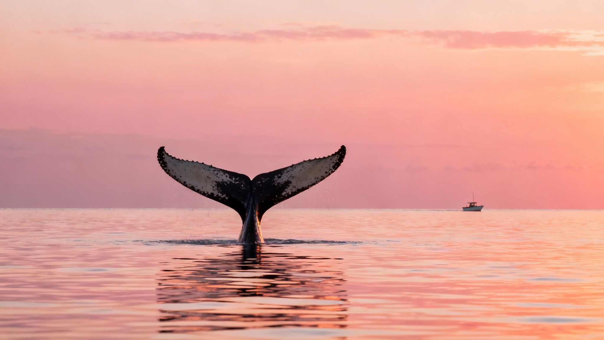 A mother humpback whale and her calf swimming together in the clear blue waters off Kona, Hawaii