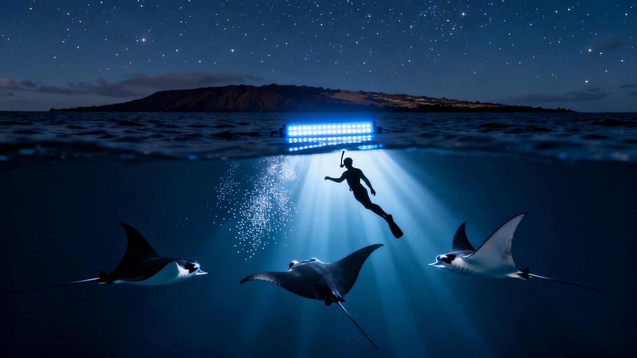Swim With Manta Rays Big Island A Guide to Kona's Night Snorkel