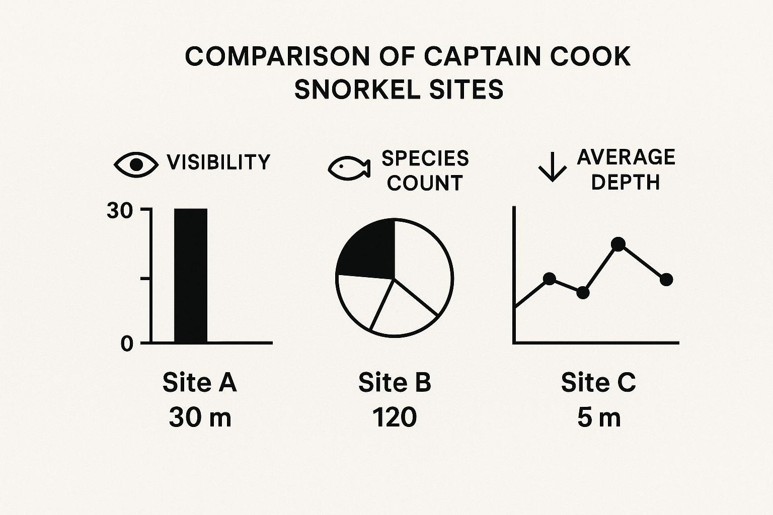 Infographic about captain cook snorkel tour