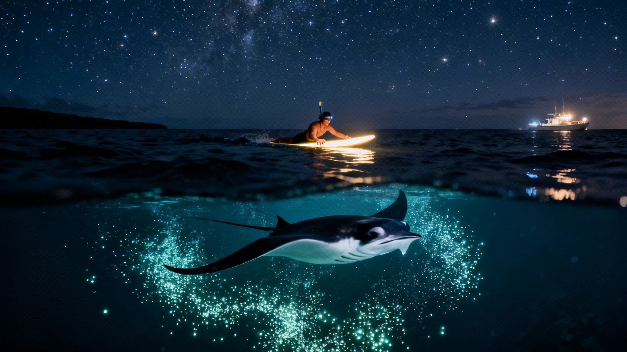 Manta Ray Snorkel Big Island: Kona Night Tour