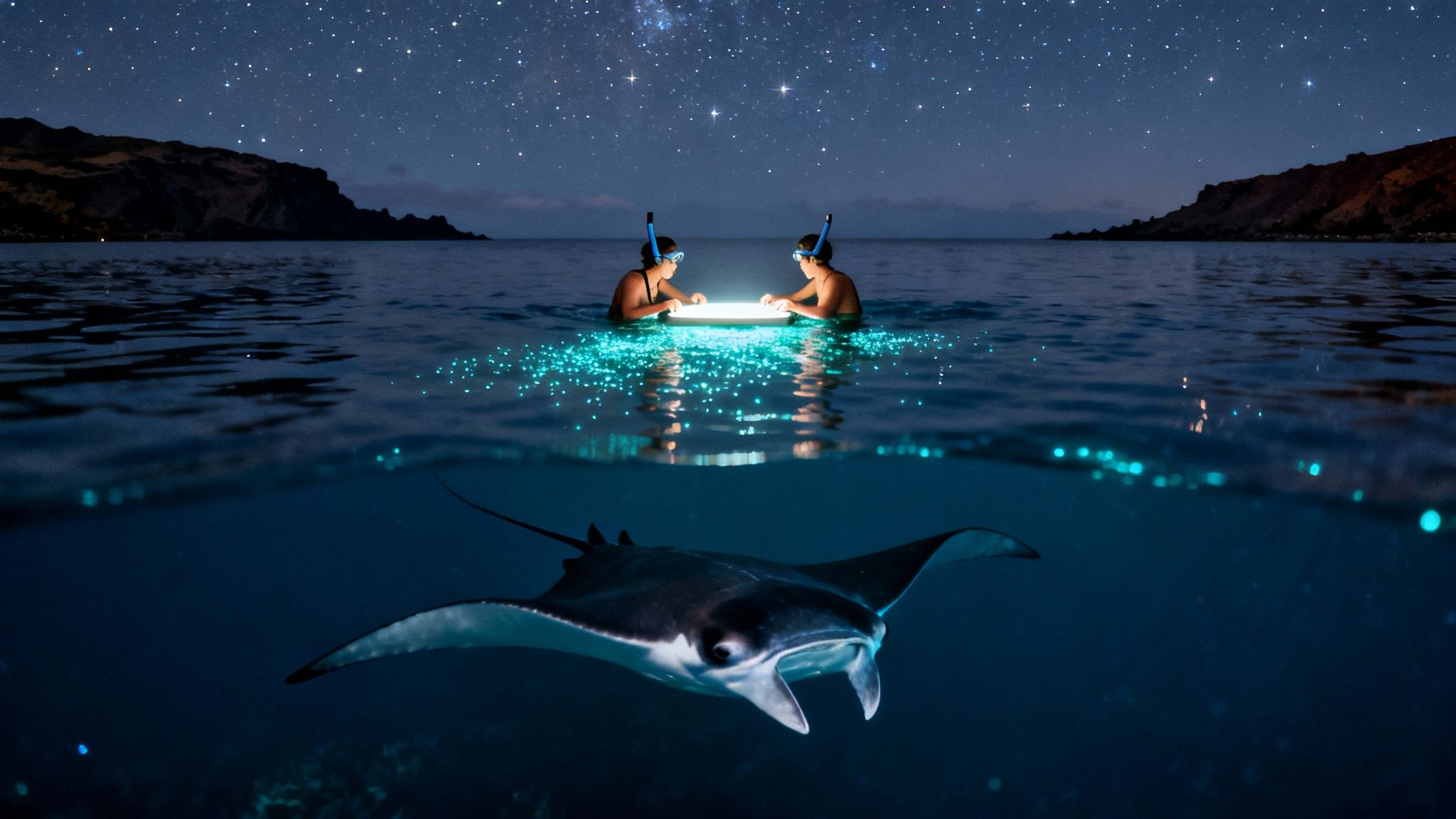 Big Island Manta Ray Snorkel: Glow Under the Stars