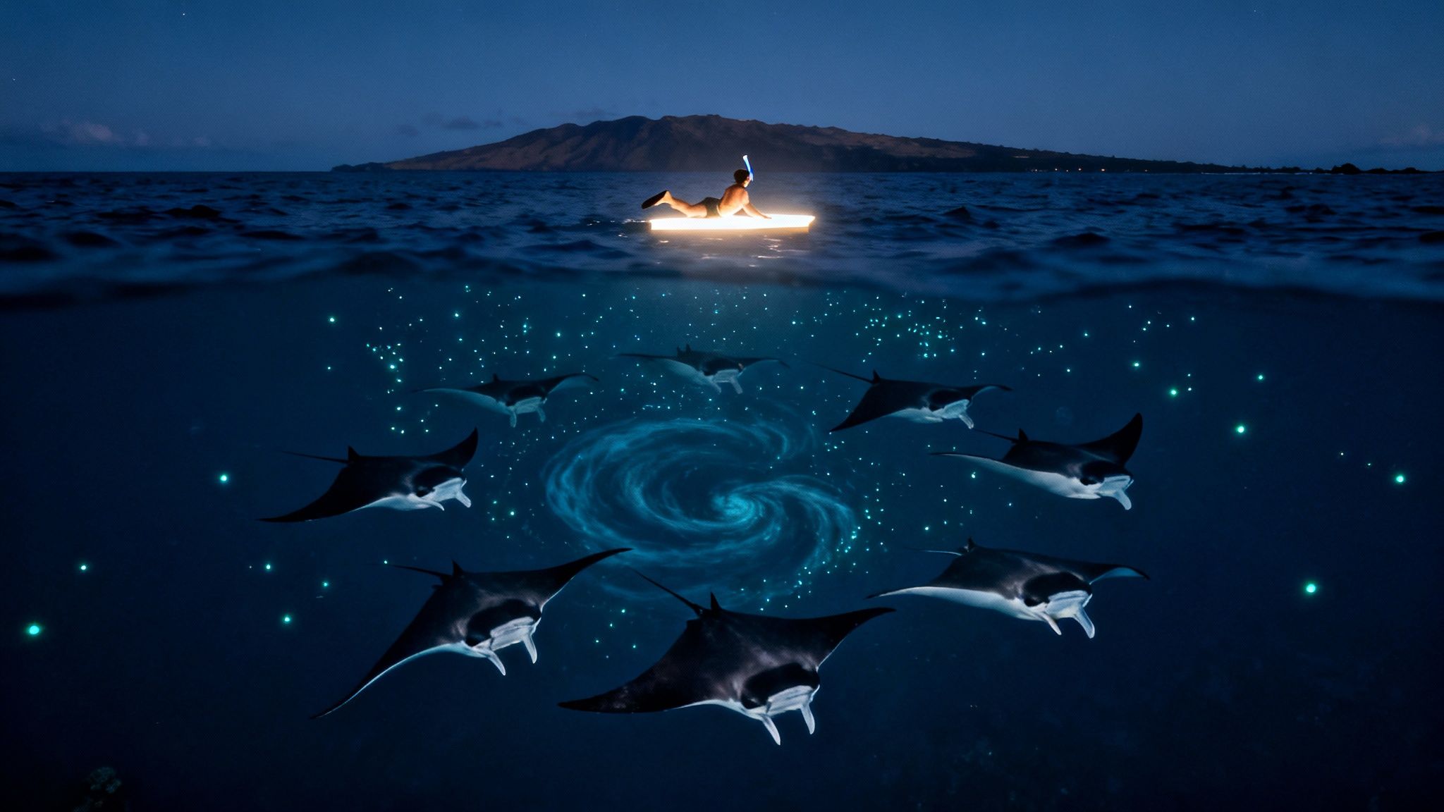 Manta Ray Snorkel Big Island: Kona Night Adventure