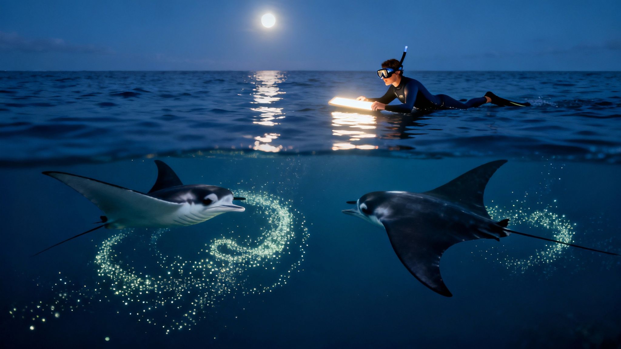 Manta Ray Snorkel Kona: Night Adventure to See Rays