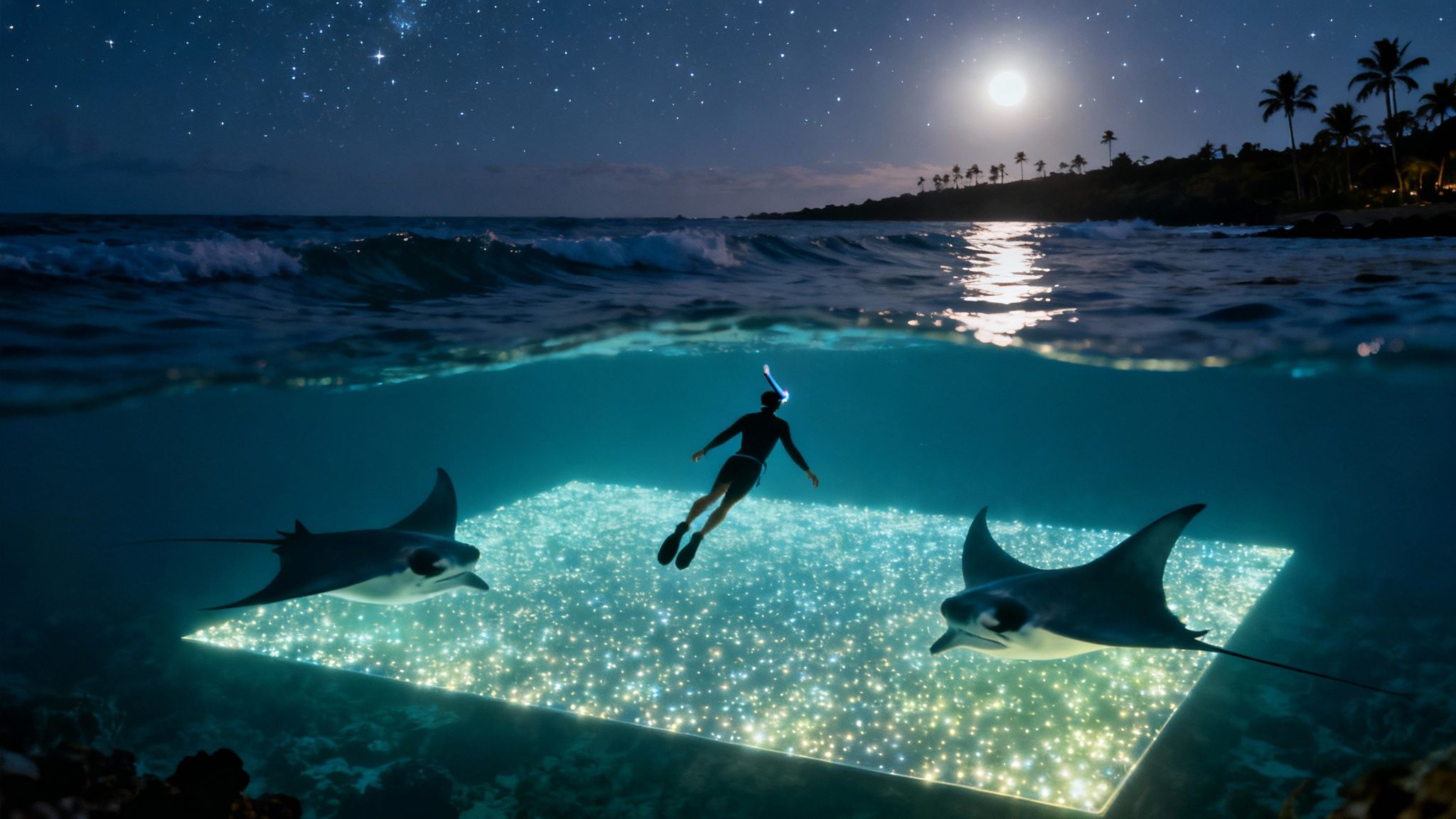 manta ray snorkel big island: kona night snorkel guide