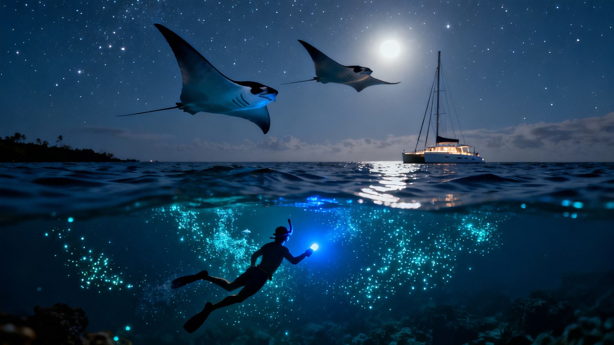 Explore manta ray snorkel kona: Top Night Tours