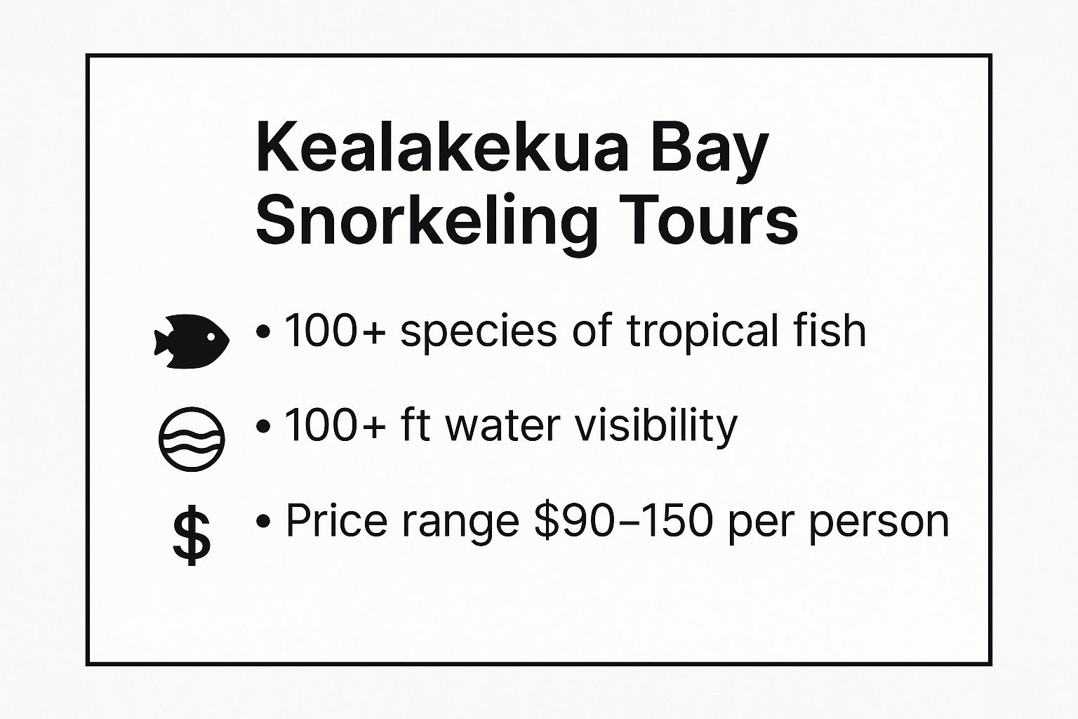 Infographic showing key data about Kealakekua Bay Tours: The Pinnacle of Reef Exploration
