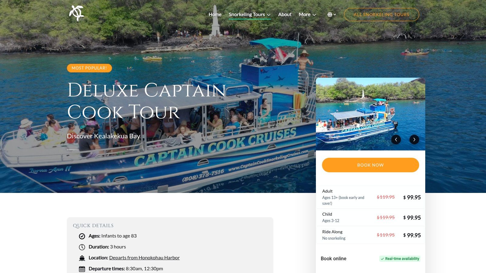 Captain Cook Snorkeling Cruises (Kona) — Deluxe Captain Cook Tour