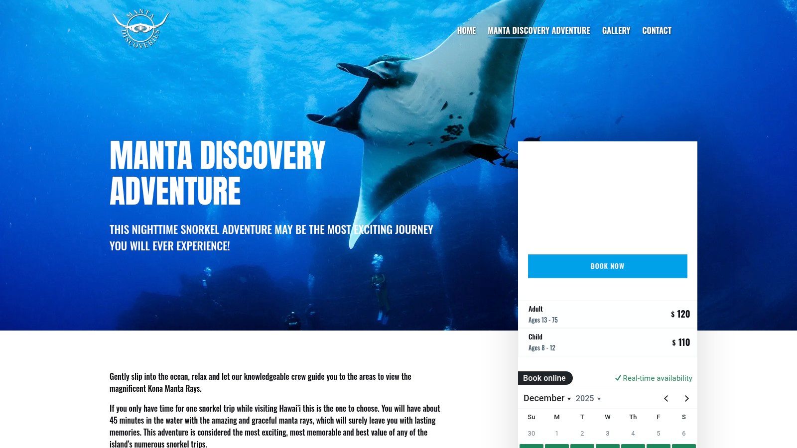 Dolphin Discoveries (Manta Snorkel Kona page)
