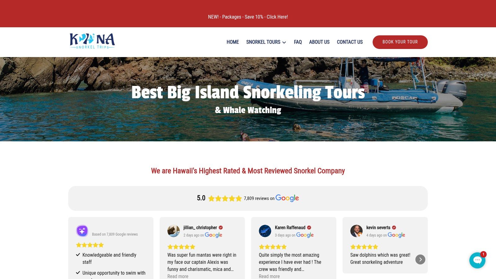 Kona Snorkel Trips offers a variety of snorkeling adventures on the Big Island.