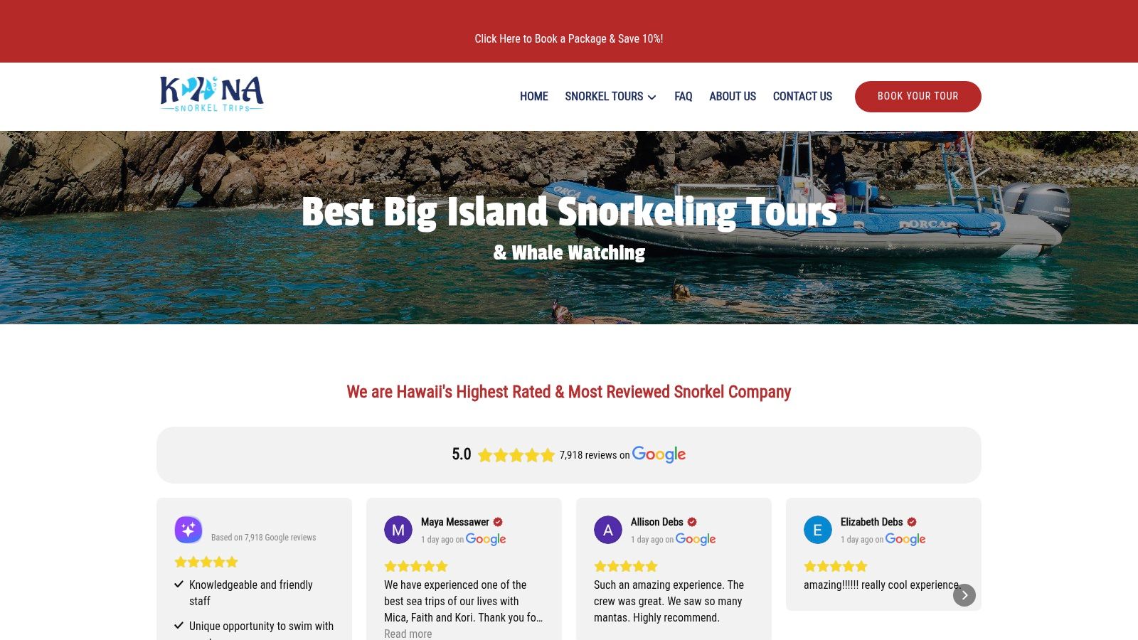 Snorkel Tours - Kona Snorkel Trips