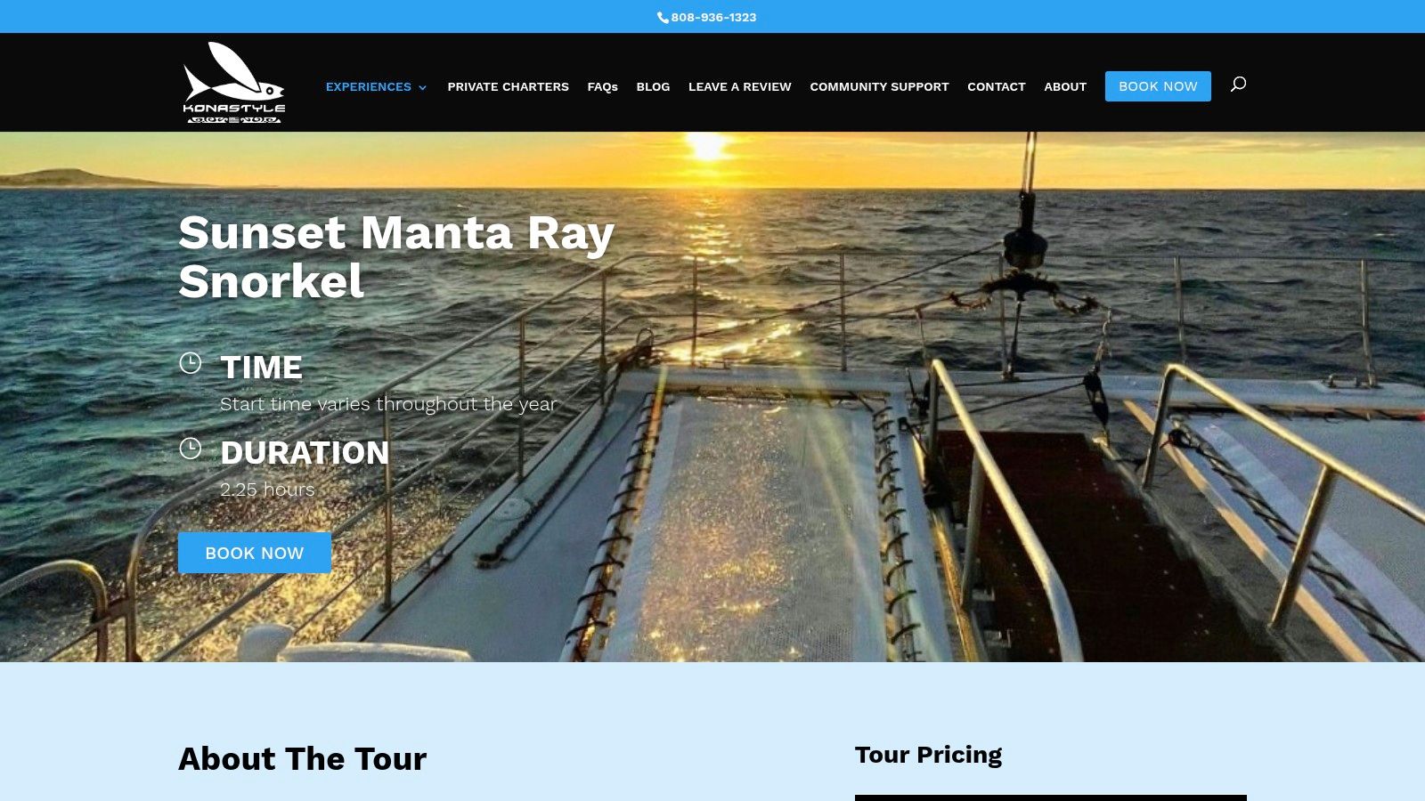 Kona Style (Kona Snorkel &amp; Sail) — Sunset or Late-Night Manta Snorkel