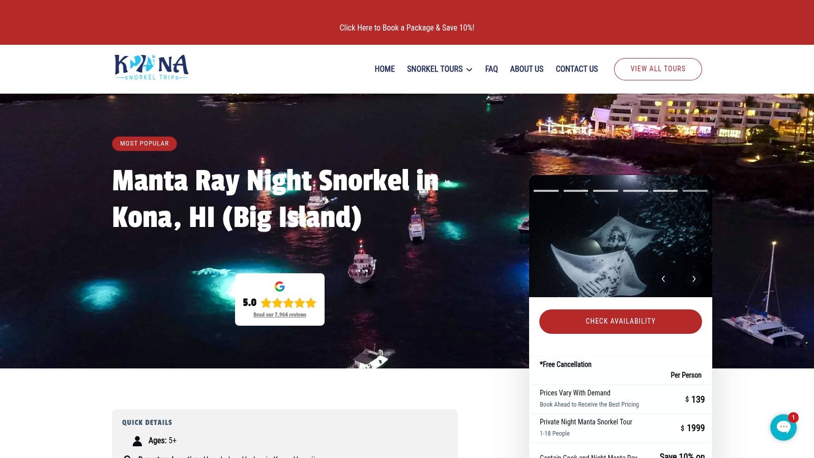 Kona Snorkel Trips