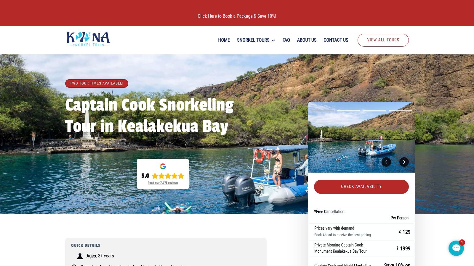 Captain Cook Snorkeling Tour in Kealakekua Bay