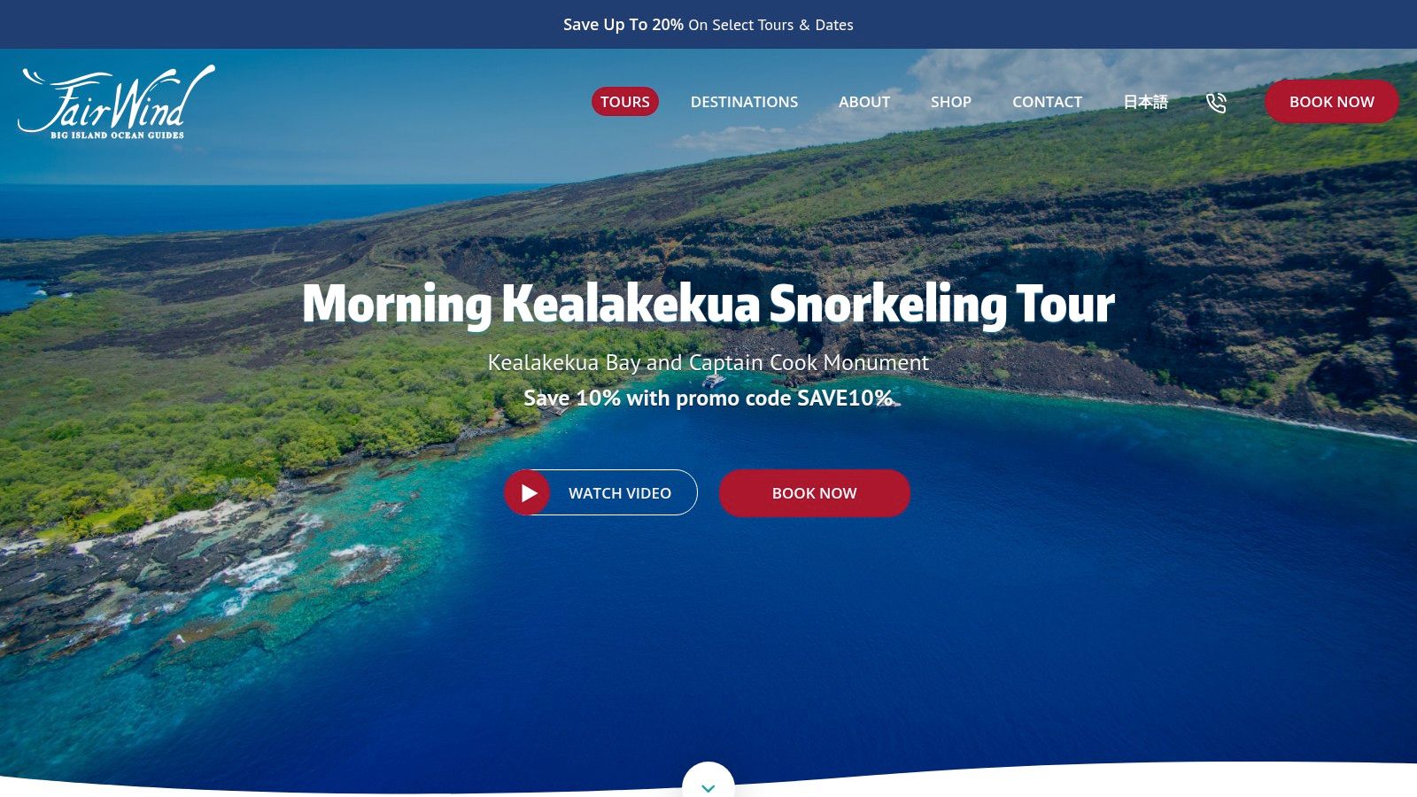 Fair Wind Cruises catamaran in Kealakekua Bay