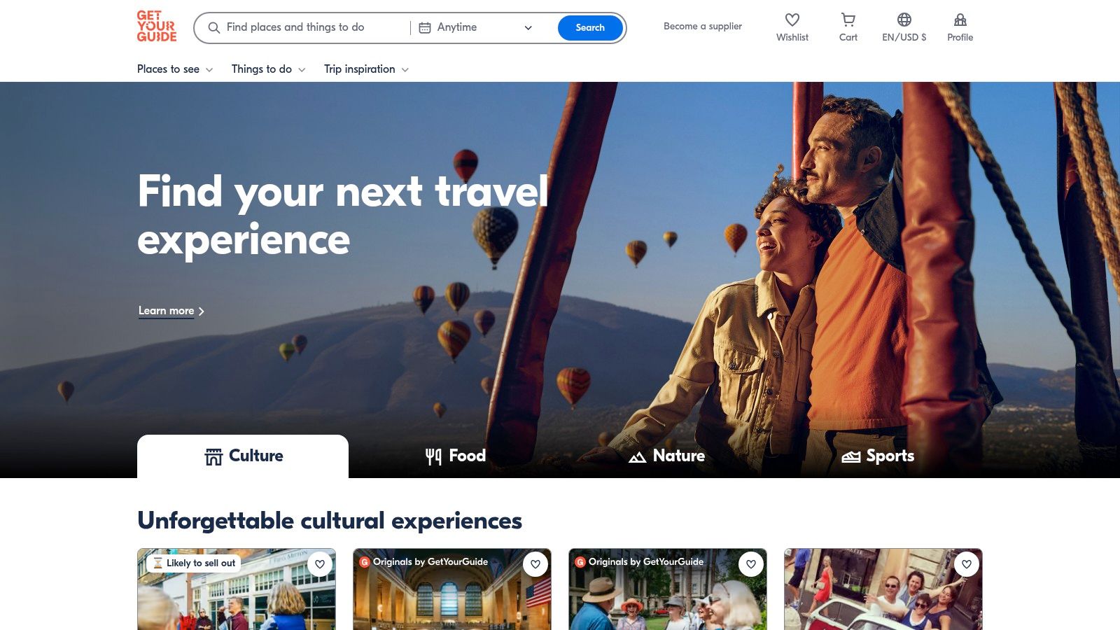 GetYourGuide (Aggregator/Marketplace)