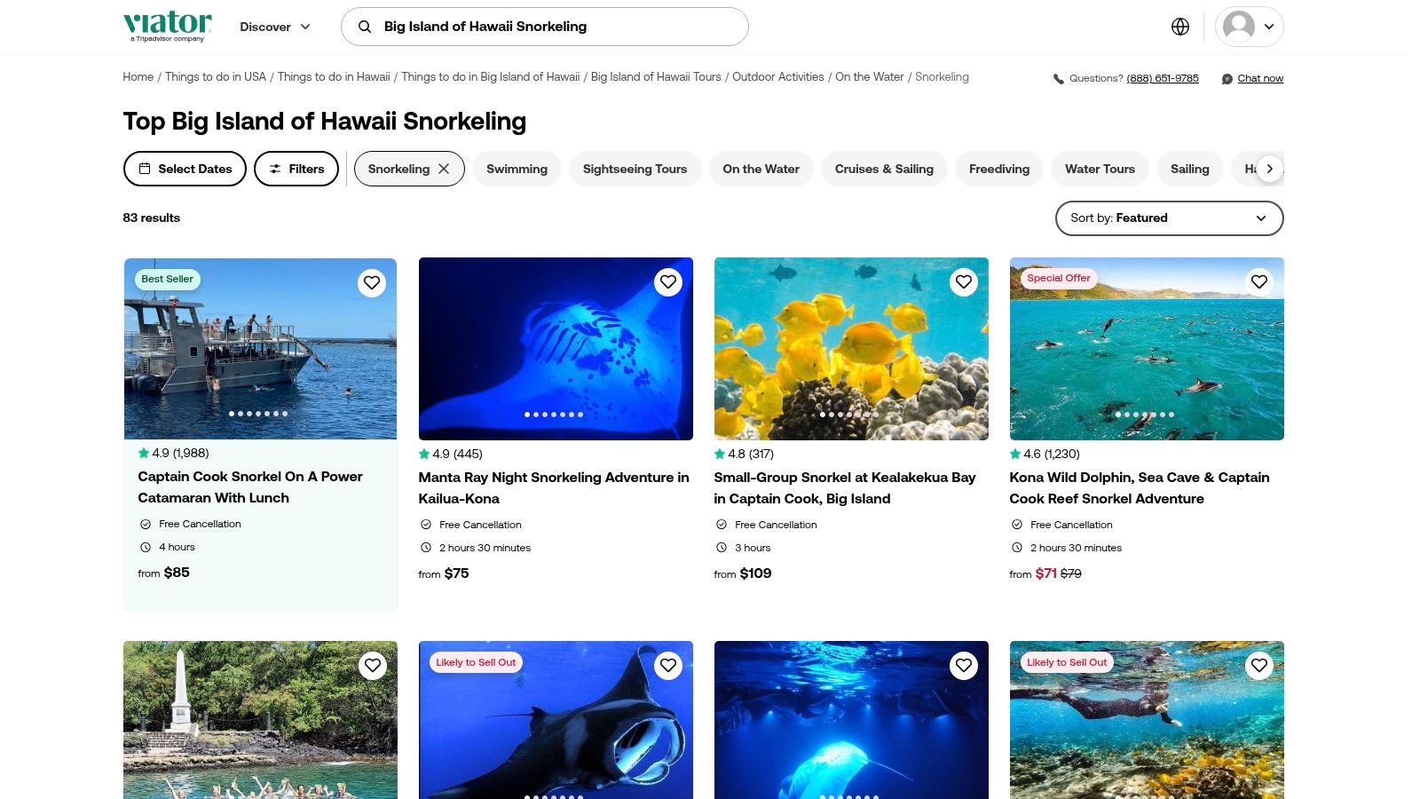 Viator – Big Island Snorkeling Category