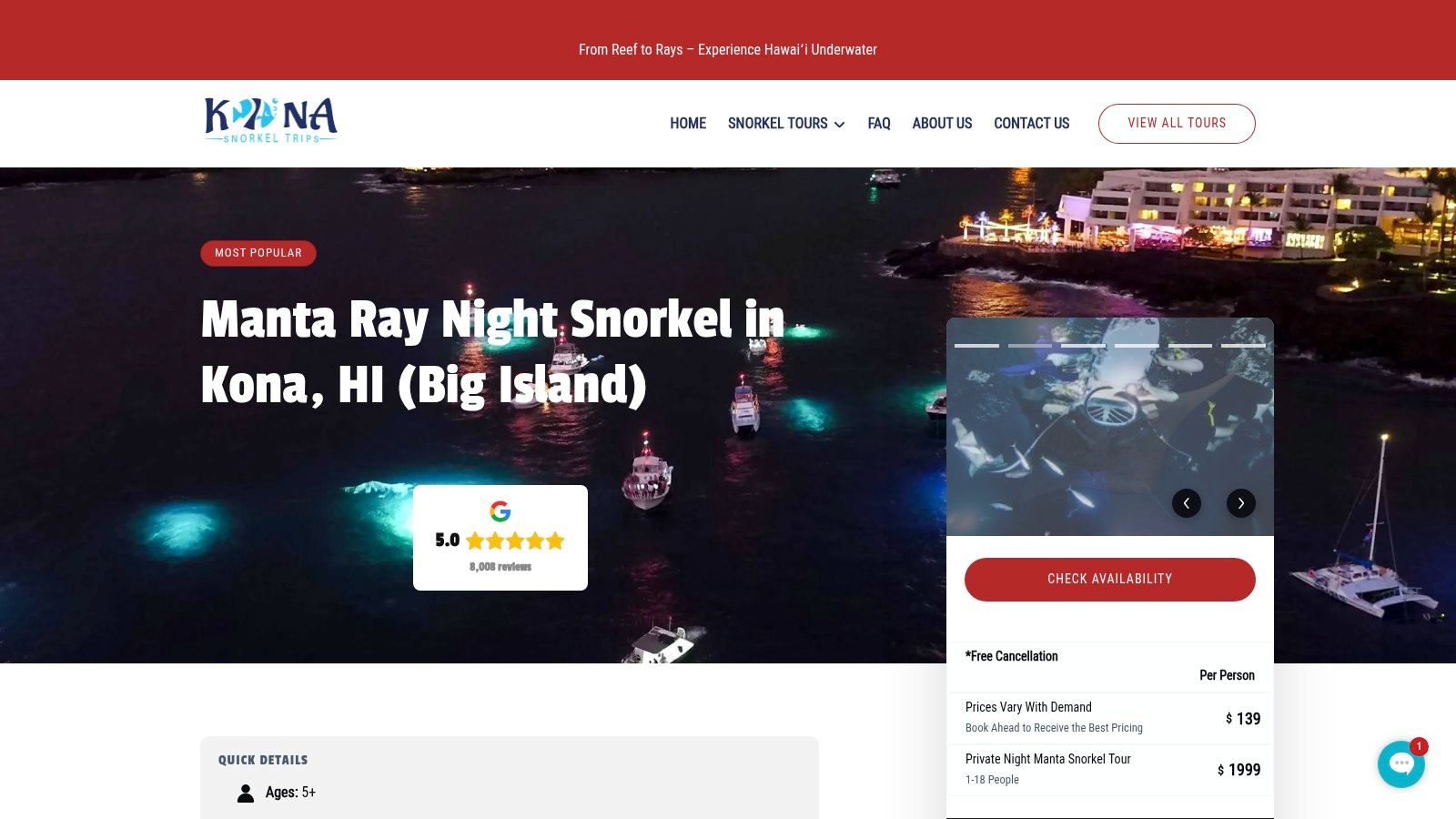 Kona Snorkel Trips