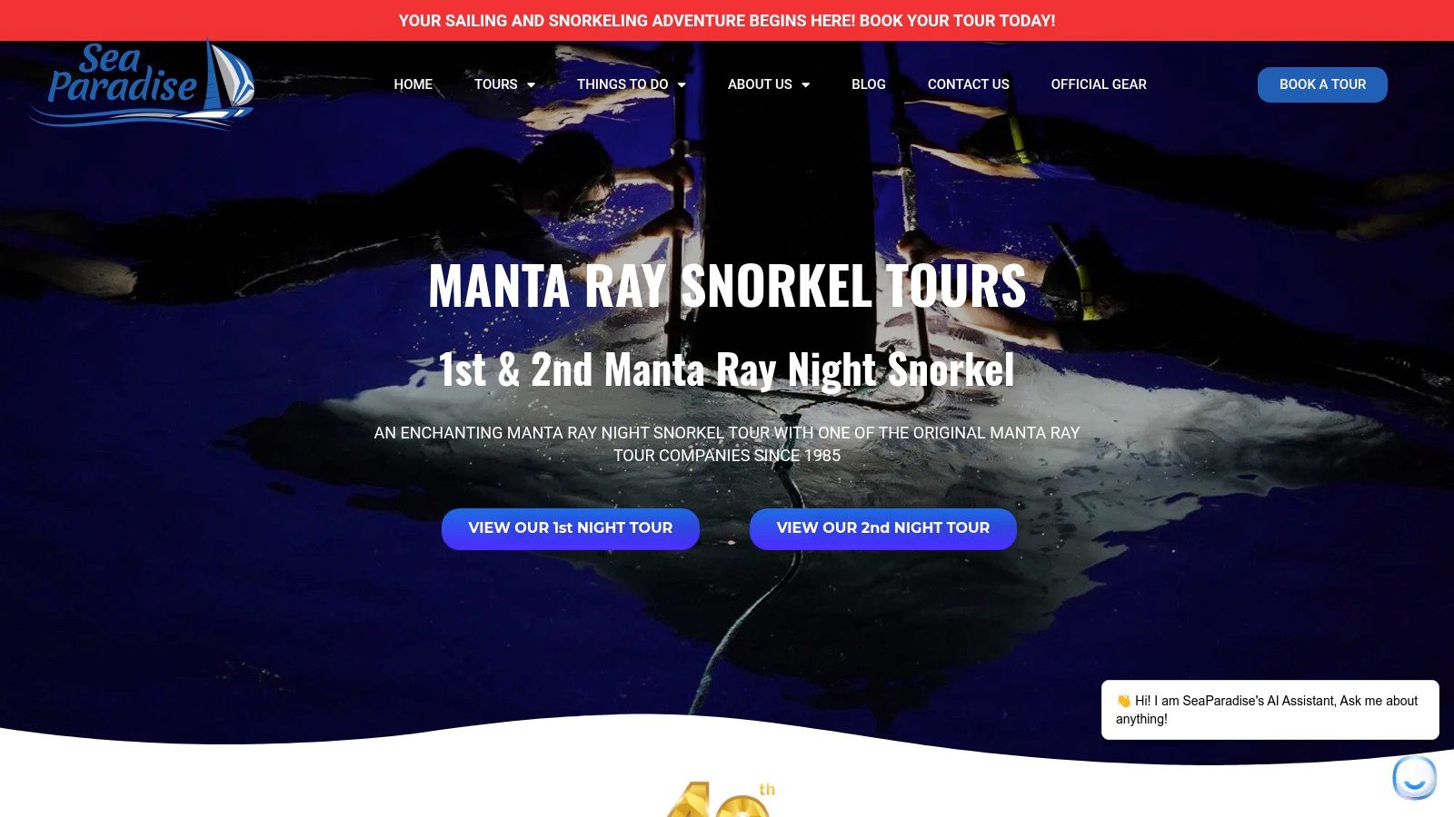 Sea Paradise’s Manta Ray Snorkel Tour (direct tour page)