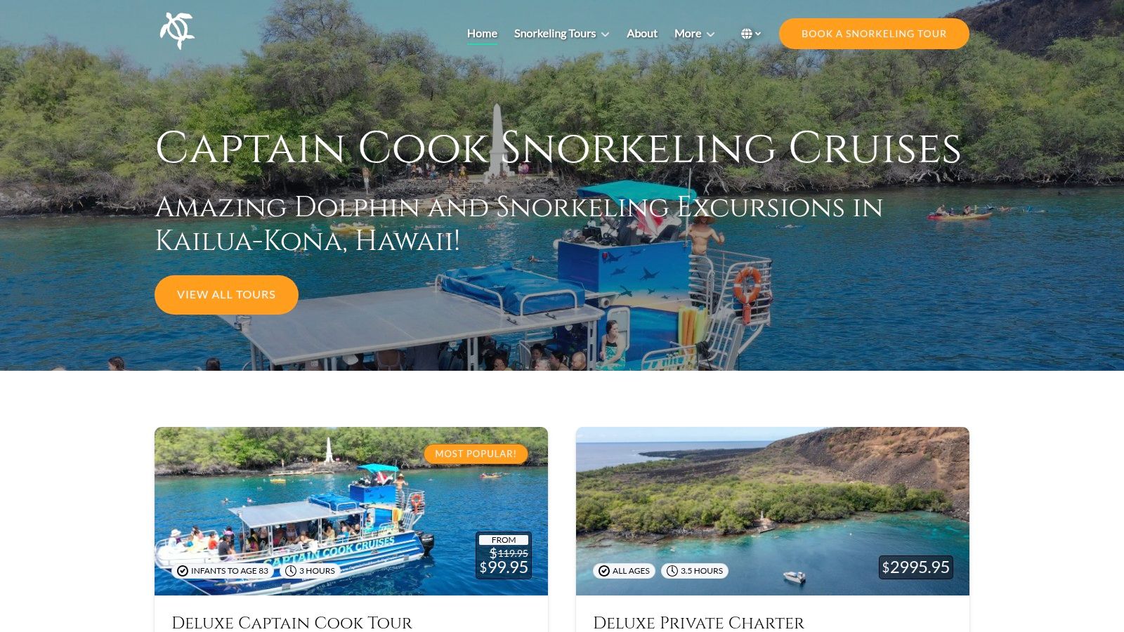 Captain Cook Snorkeling Cruises boat at sunset