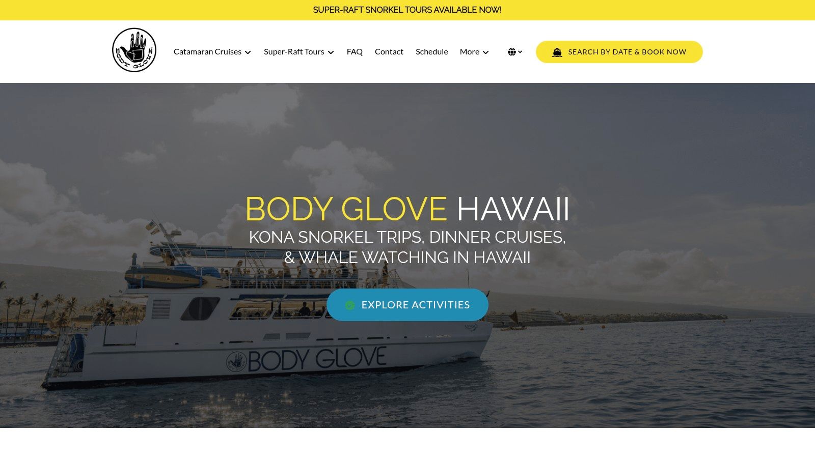 Body Glove Hawaii catamaran on the water