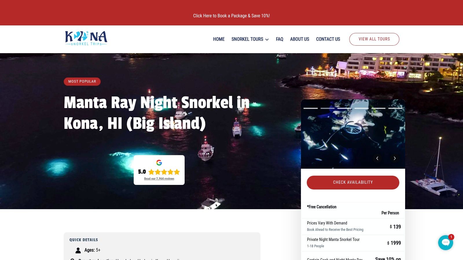 Kona Snorkel Trips