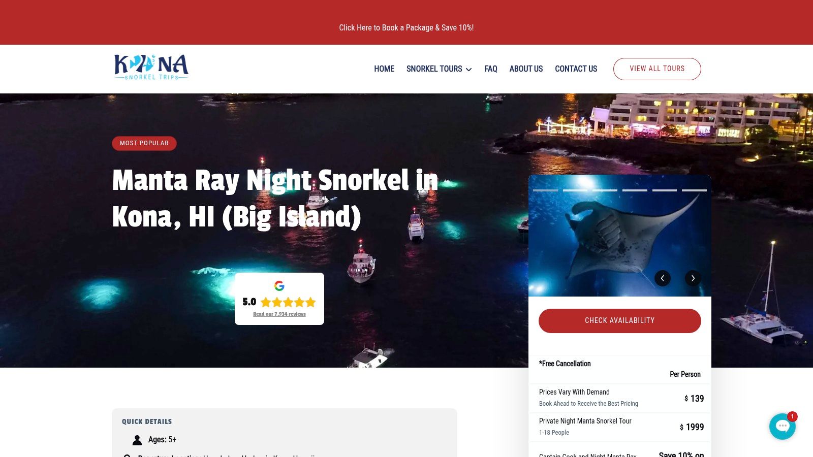 Kona Snorkel Trips