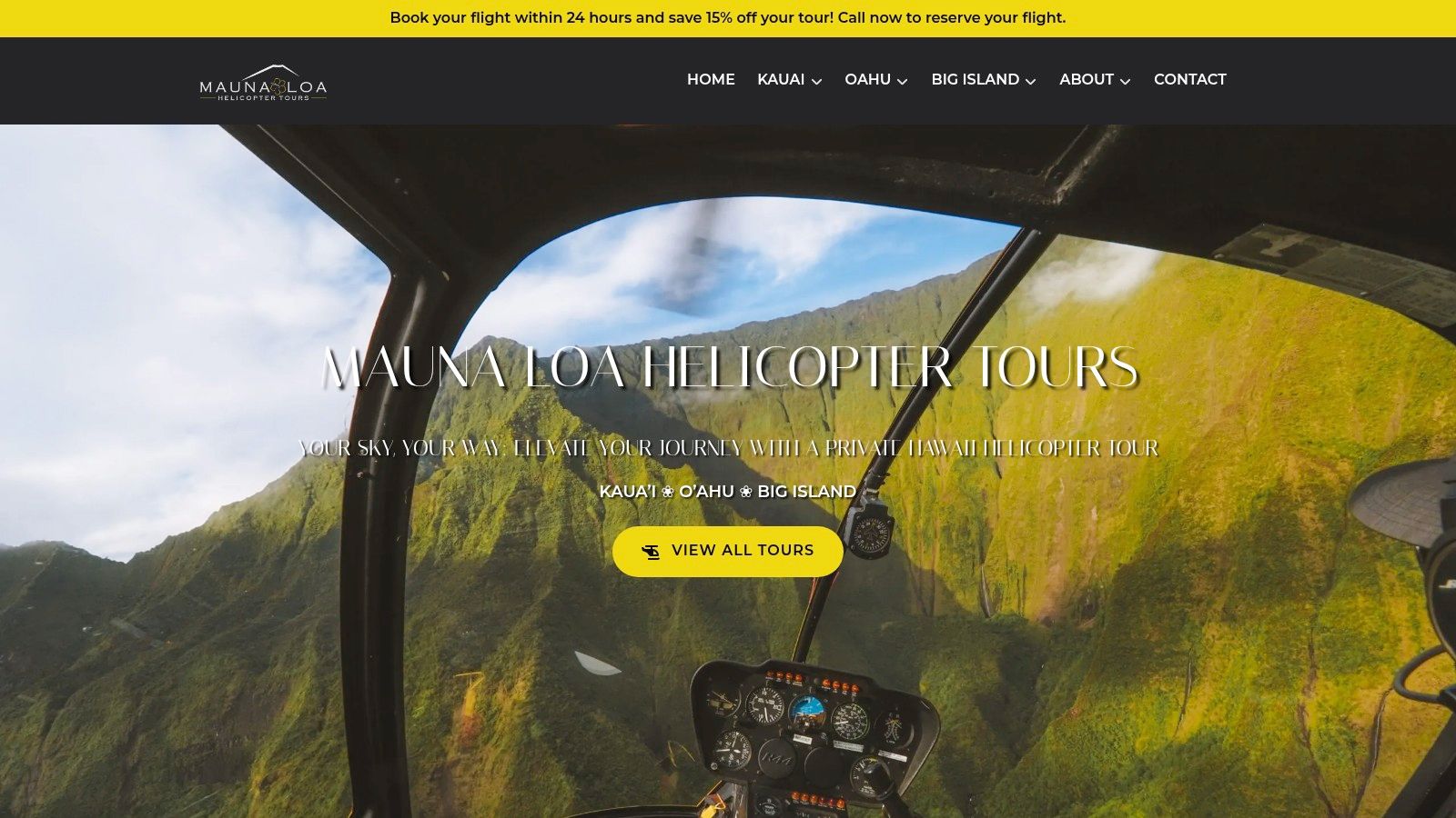 Mauna Loa Helicopter Tours with Snorkel Add-on
