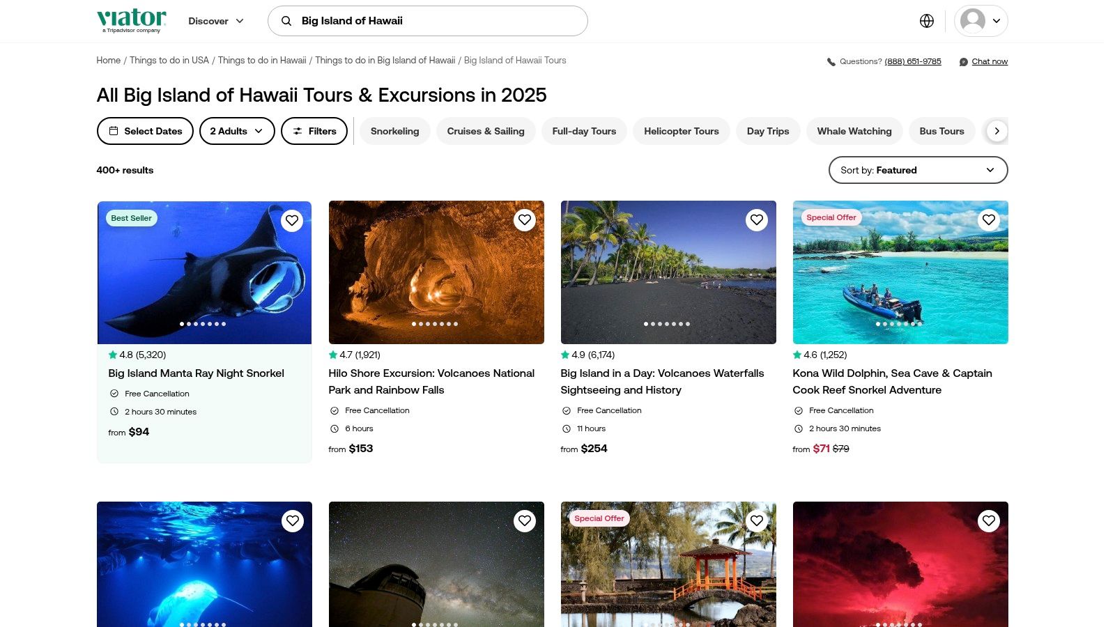 Viator (Marketplace Aggregator for Kona Manta Snorkels)