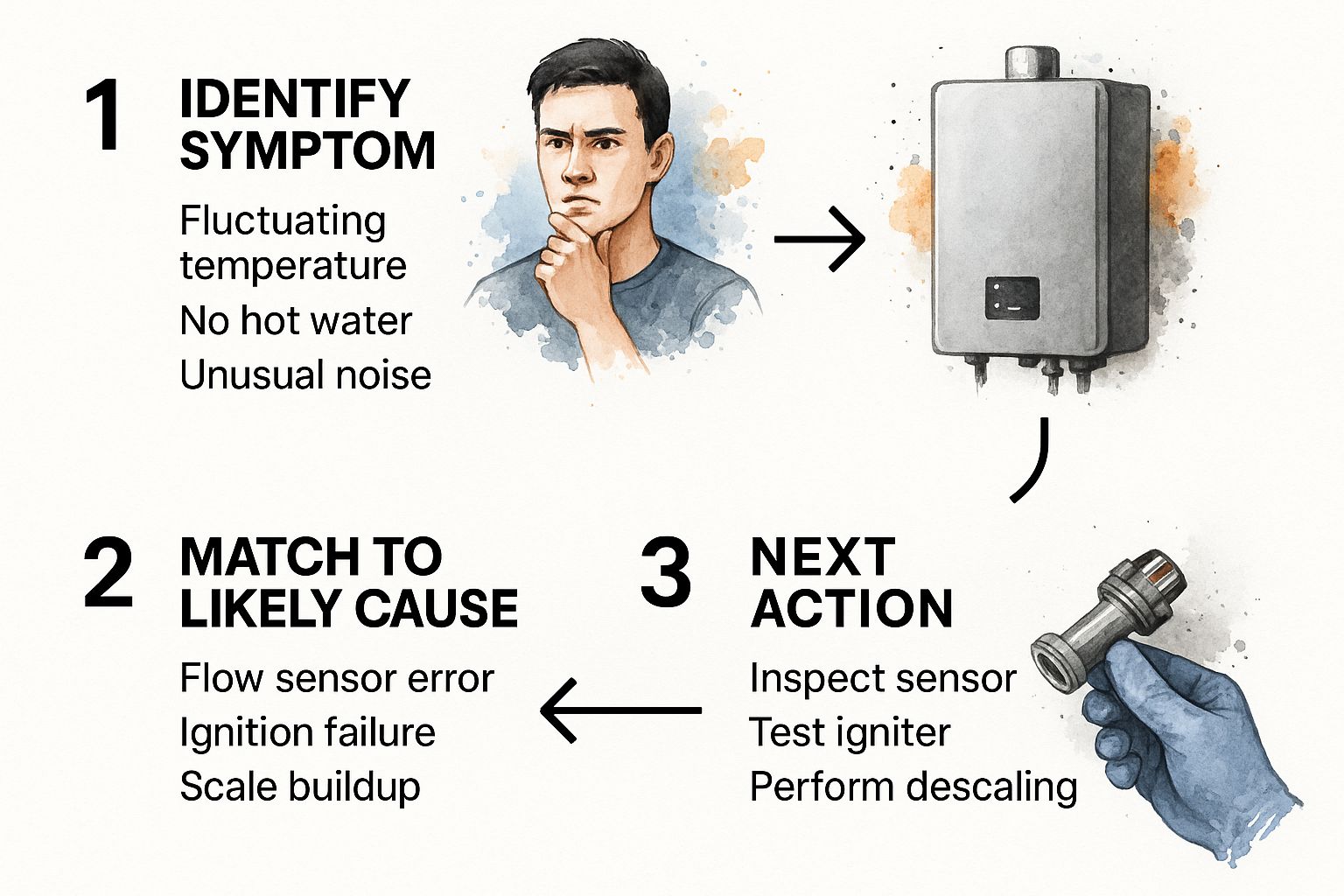 Infographic about tankless hot water heaters problems
