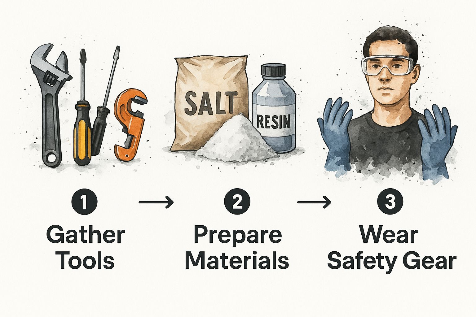 Infographic about water softener installation guide