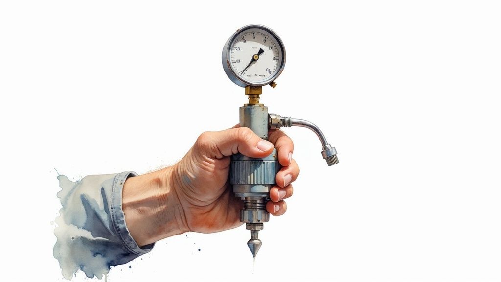 Cityscape of Denver with a focus on water infrastructure