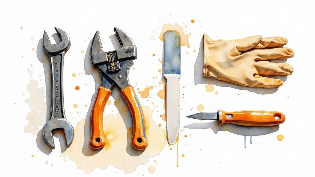 A leaking toilet indicating the need to replace the wax ring