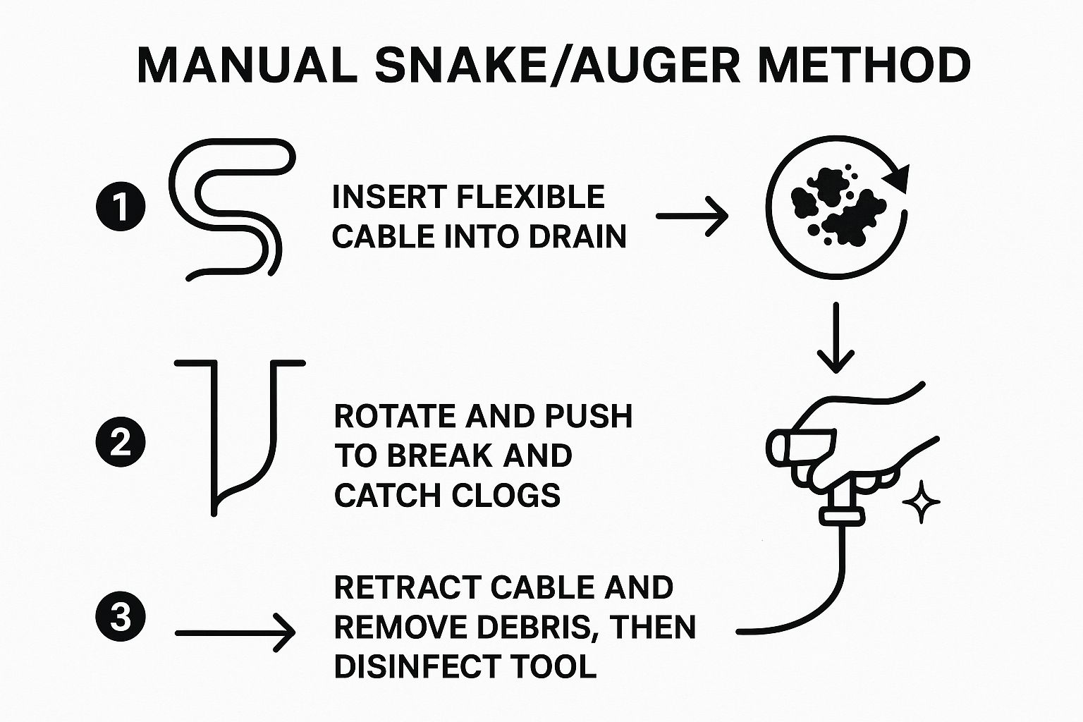 Infographic showing key data about Manual Snake/Auger Method
