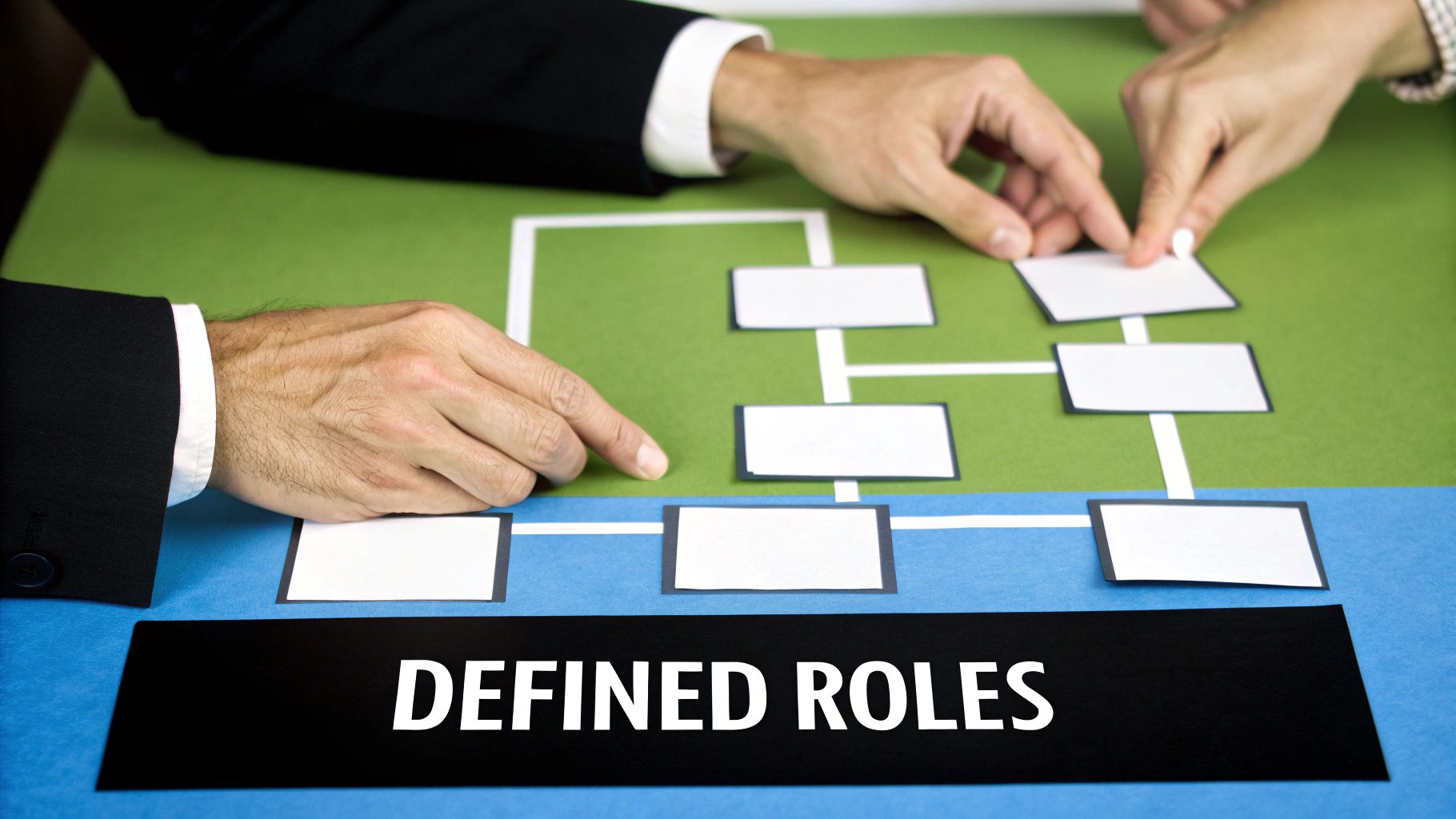 Image depicting people collaborating around a table