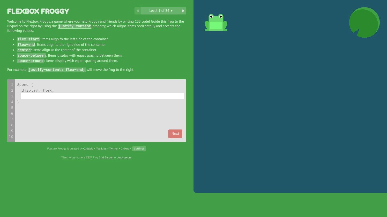 Flexbox Froggy