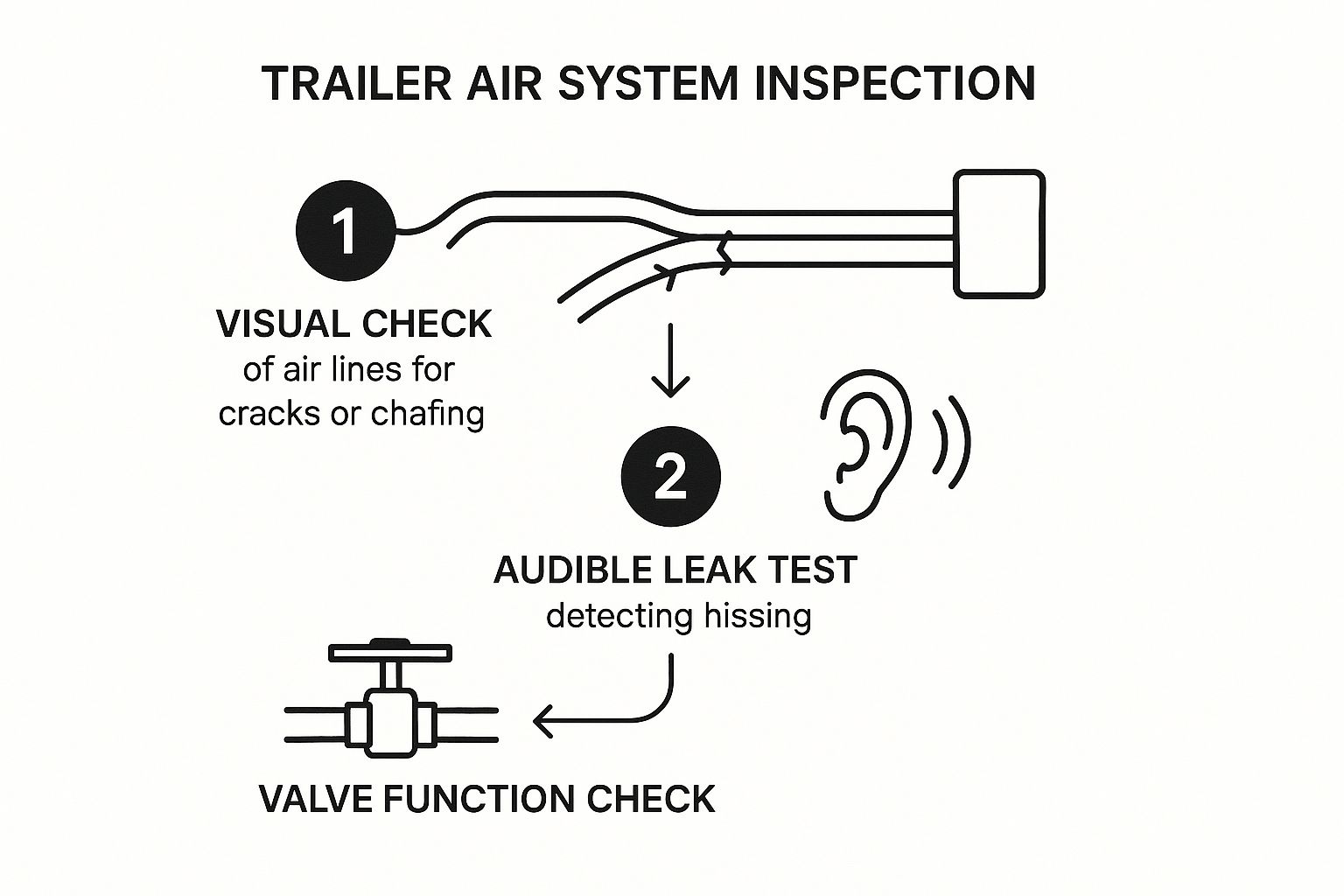 Infographic about how to inspect trailer brakes