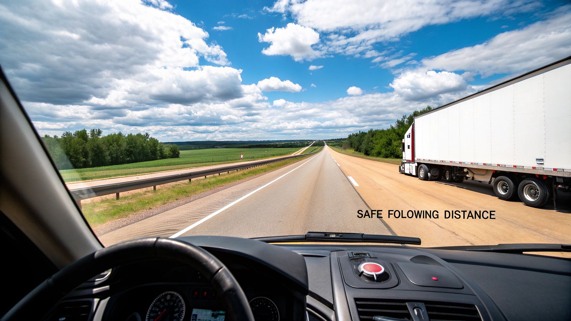 Proper Following Distance (3-Second Rule Plus)