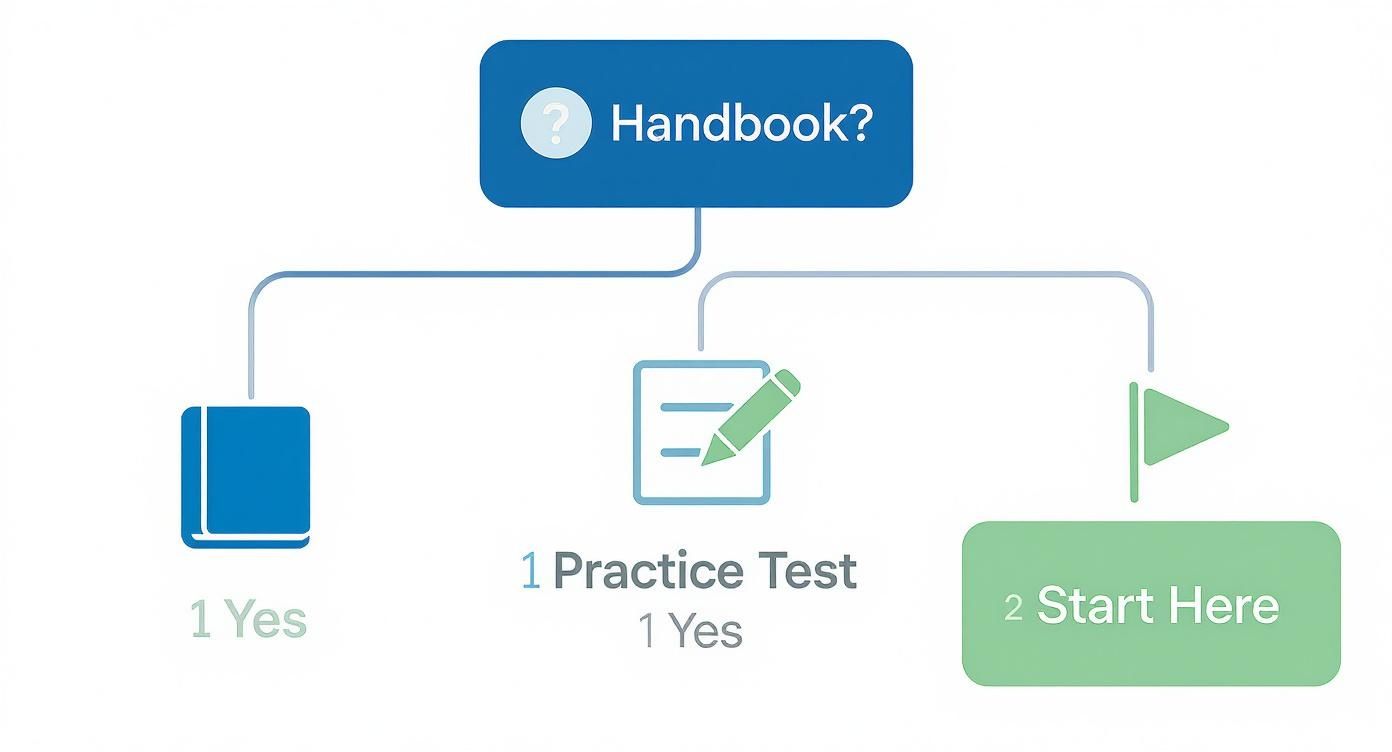 Infographic about best way to study for permit test