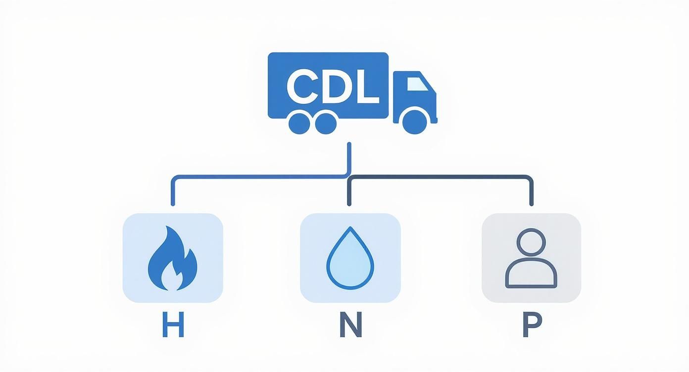 Infographic about what are cdl endorsements