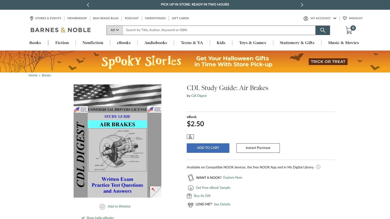 Barnes & Noble – "CDL Study Guide: Air Brakes" (CDL Digest eBook)