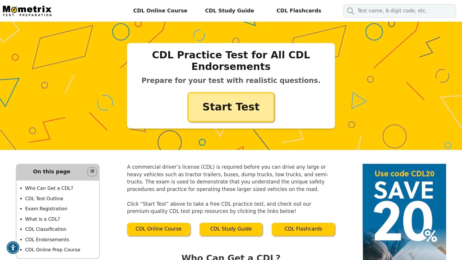 Mometrix Academy – CDL Practice Tests