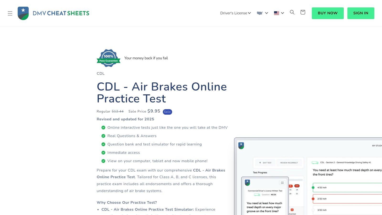 DMVCheatSheets – CDL Air Brakes Online Practice Test