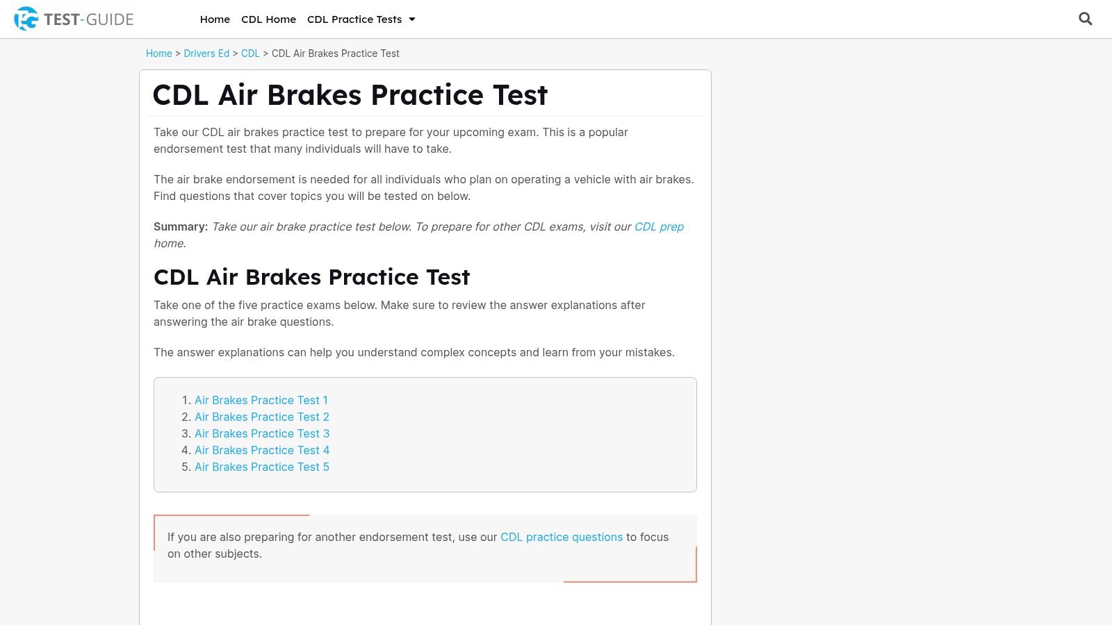 Test-Guide – CDL Air Brakes Practice Tests